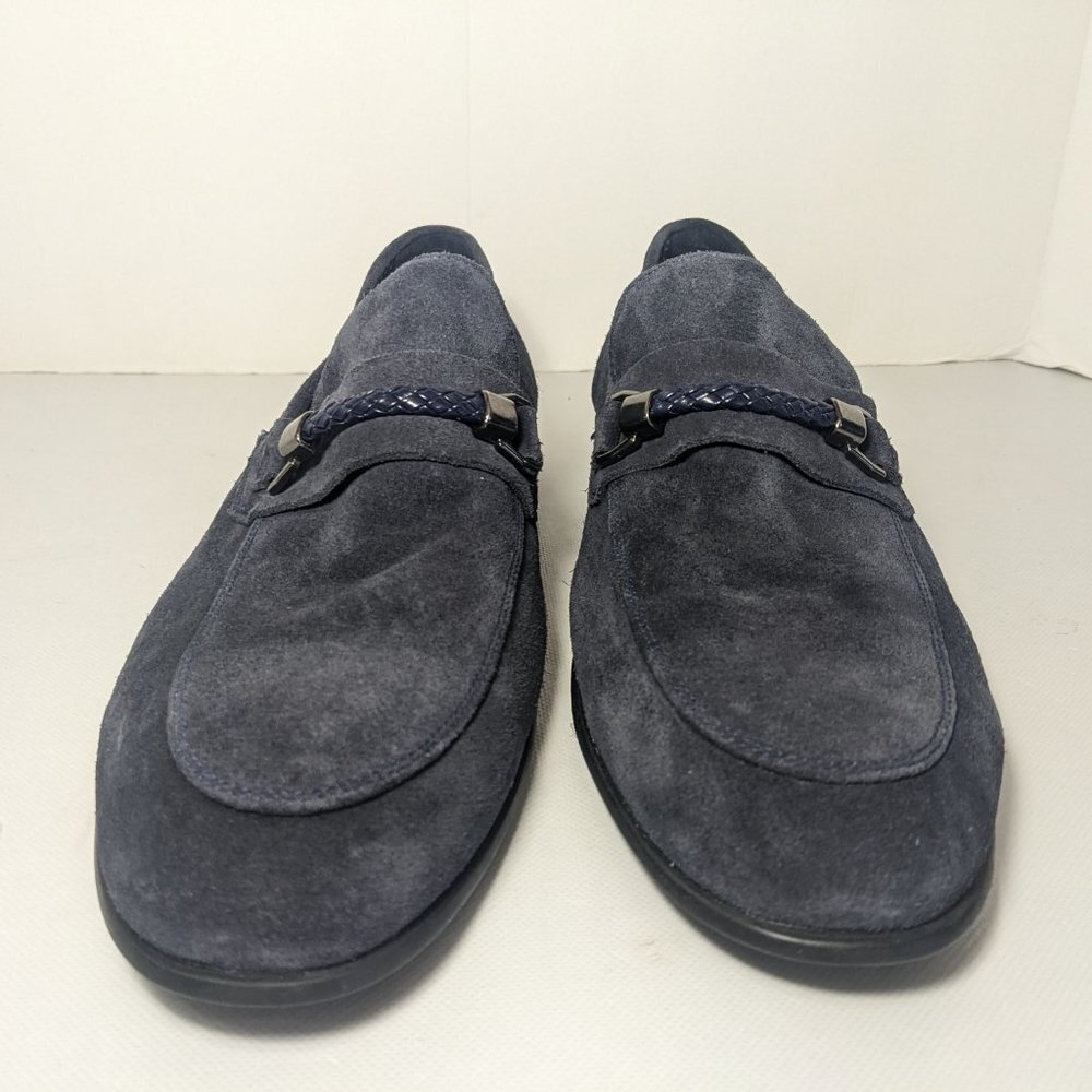 NEW- Men's Section X Shoes Slip-on 602SX0000 (Leather & Manmade) Navy - Picture 2 of 6